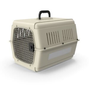 Beige Plastic Pet Carrier