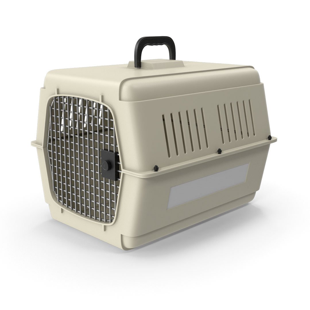 Beige Plastic Pet Carrier